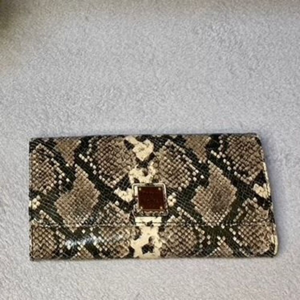 Dooney & Bourke snakeskin clutch with strap